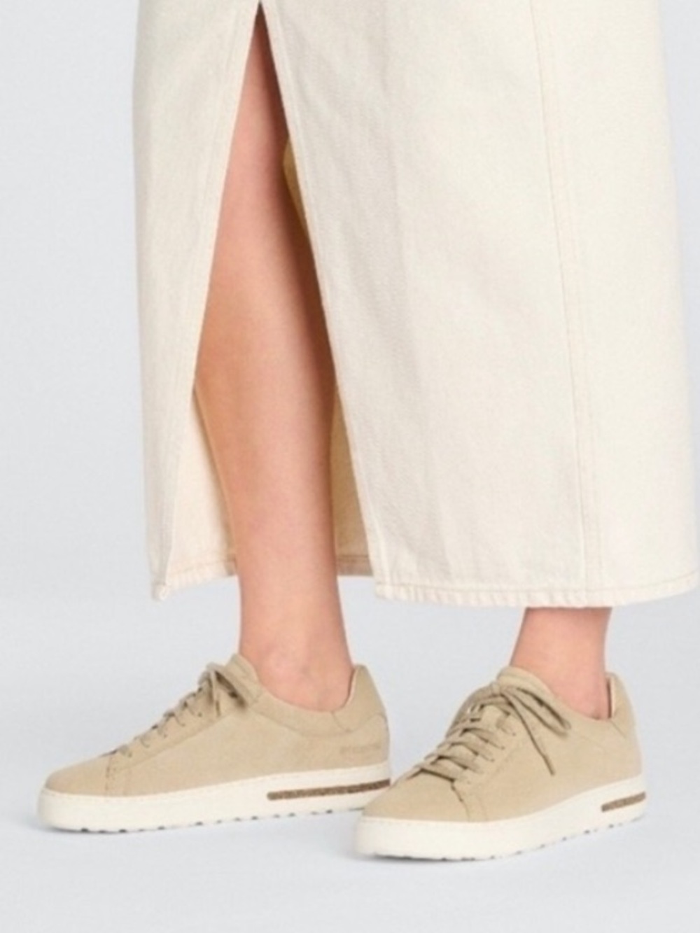 BIRKENSTOCK Bend Low Suede Leather Lace Cork Sneakers Sandcastle NEW Euro Narrow